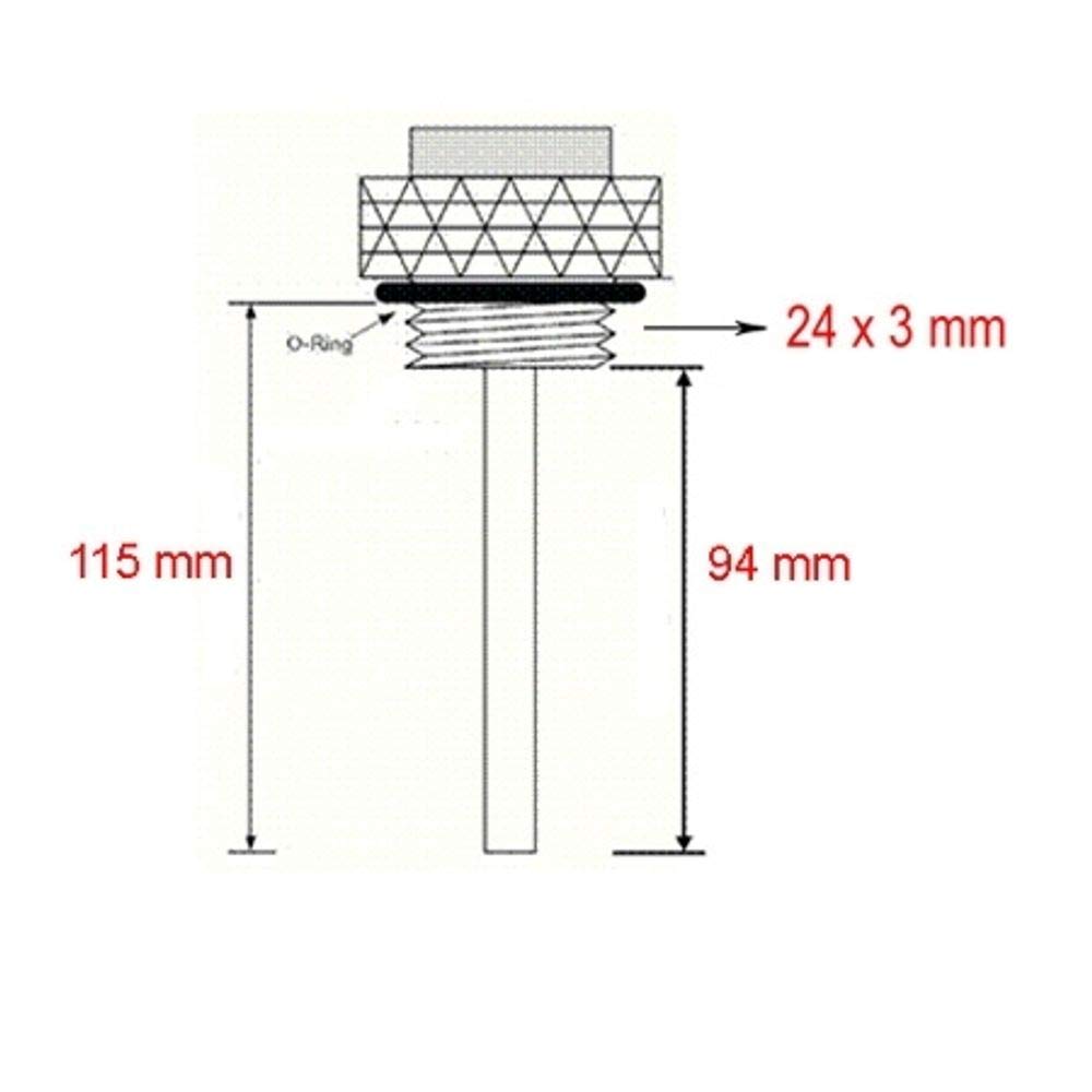 PW 362-1044 Öltemperaturmesser, Gewinde 24 x 3 mm, Nadell. 94 mm, Gesamtlänge 115 mm