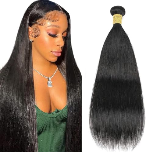 Extension brésilienne naturelle de grade 8A en cheveux humains authentiques raides de 20 pouces