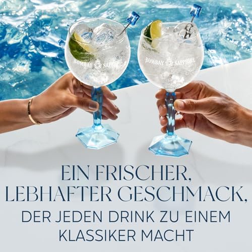 Bombay Sapphire London Dry Gin, 40 Vol-%, 100 cl / 1 L, zu 100% per Dampfinfusion destillierte Spirituose mit 10 erlesenen Botanicals
