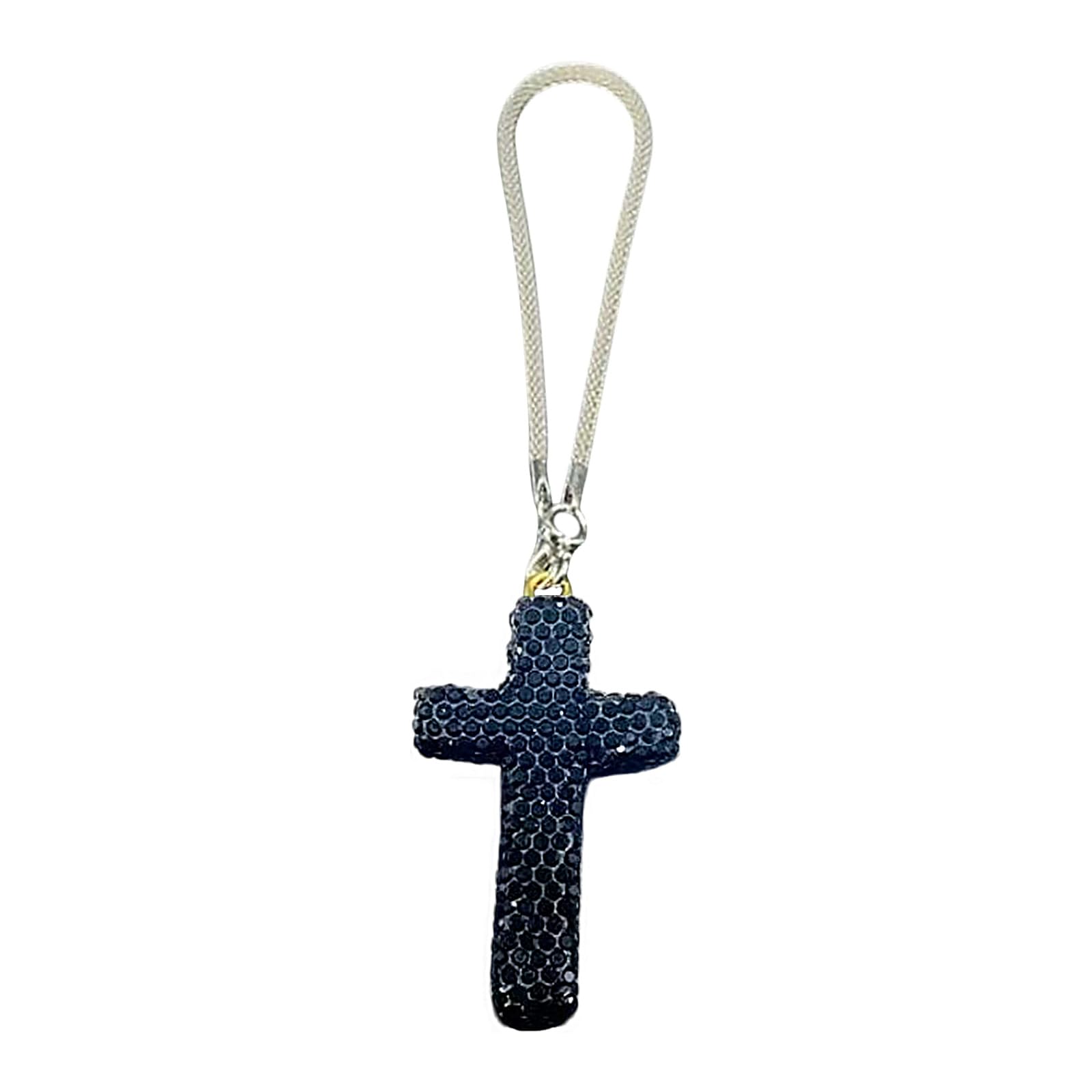 Stylish Clay Crucifix Pendant with Dazzling Stones for Vehicles Trucks and Home Decor Clay Car Accessories
