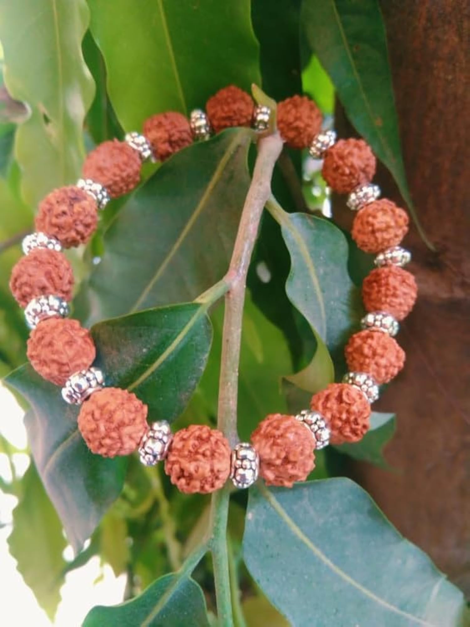Nepali Handmade Elastic Oxidised Rudraksha Bracelet