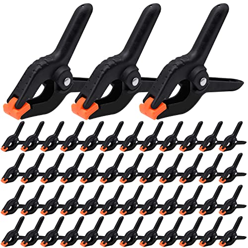 60 Pack Spring Clamps, 3.5 Inch Professional Plastic Spring Clamps, Heavy Duty Plastic Clamps for Crafts and Woodworking, Backdrop Clips Clamps for Backdrop Stand, Photography (60 Pack)