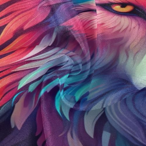 Wajiw 60 Inch Indoor Outdoor Round Tablecloth with Umbrella Hole and Zipper Waterproof Patio Table Cover for Camping Dining Room Party Outdoor Picnic,Wolf