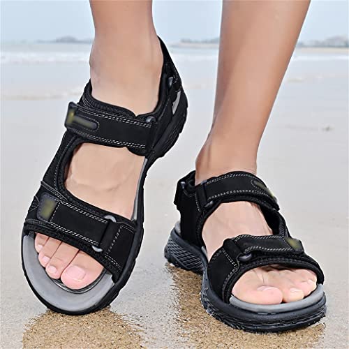 Beach Sandals Men's Shoes Genuine Leather Flats Leisure Platform Shoe Men Casual Sandals Outdoor Footwear(41)2