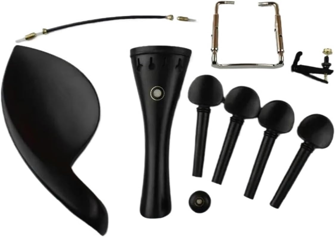 violin accessories for beginners 1 Set Ebony Violin Parts 4/4 Full Size, Violin Accessories