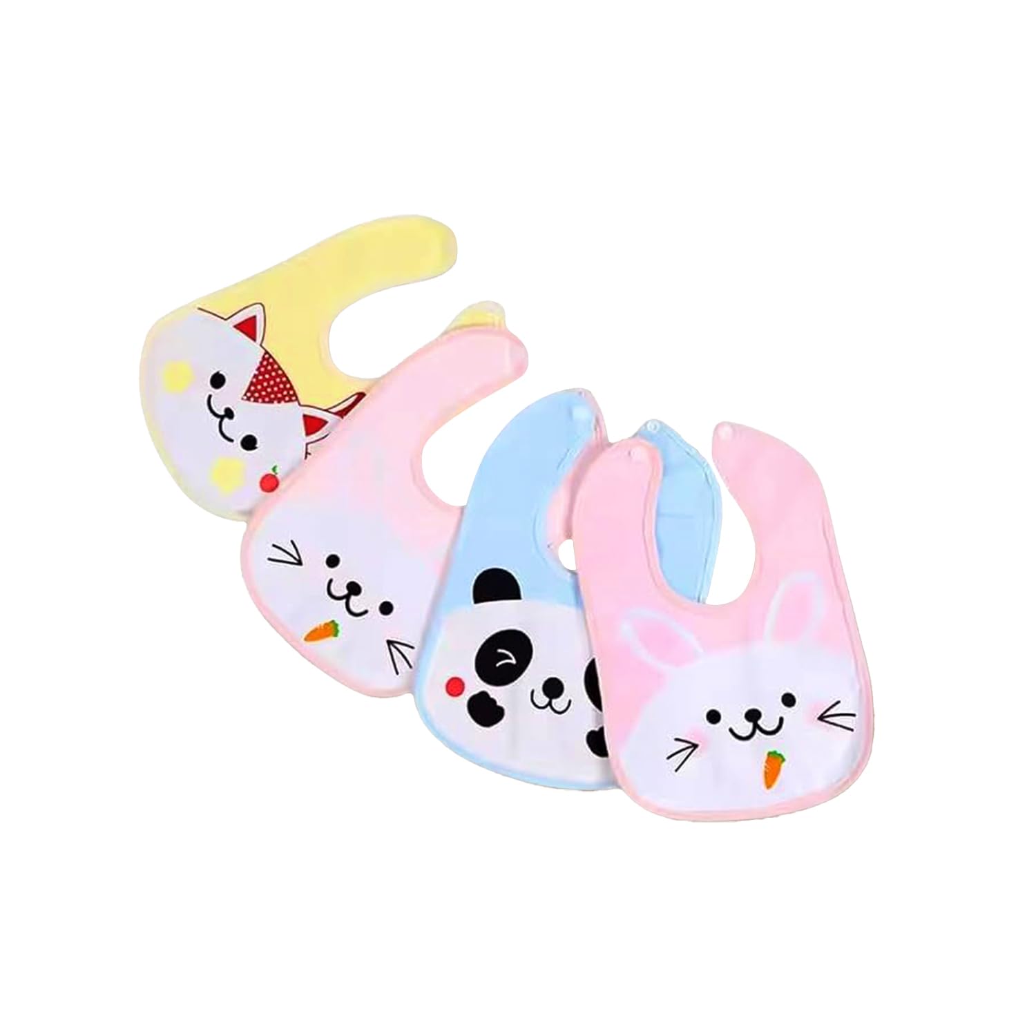 Little Boo Panda Waterproof Spill Resistant Bibs, Baby Apron With Bib, Baby Bibs For 6 to 12 Months, Fastdry Bibs, Soft Cotton Bib (Pack Of 3) Multicolor Color & Panda