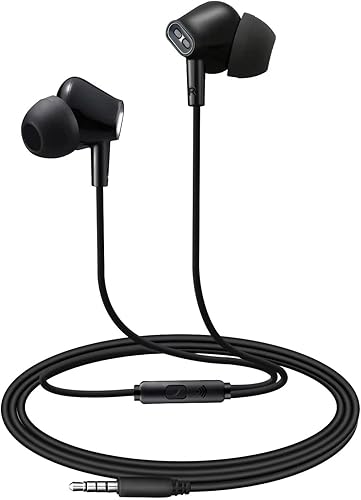 Miniatura 6 de Aylaa AY8 Auriculares con cable, aislamiento de ruido, cómodos auriculares intrauditivos con control remoto de micrófono. Puntas ergonómicas (SML).