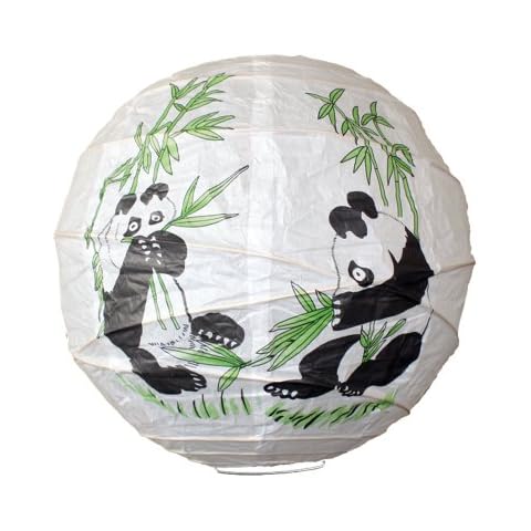14''(35cm) Panda Eating Green Bamboo Paper Lampshade -6917 Cover