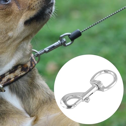 MUKLEI 15 Pack Swivel Snap Hooks, 3.5 inch Silvery Snap Hooks, Small Fastener for Keychains, Straps, Hanging Tags - Thumbnail 7