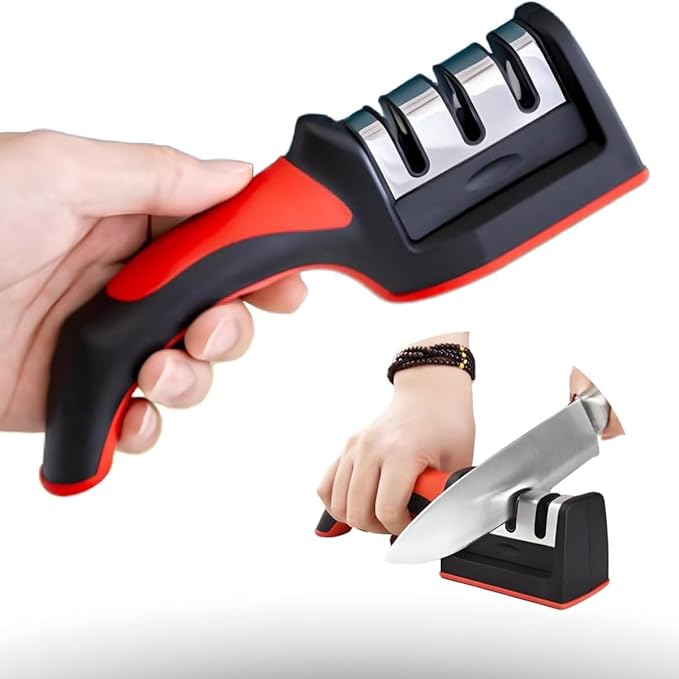 Afiador Facas Manual 3 Opções Afiação Reparar Polir Lâminas