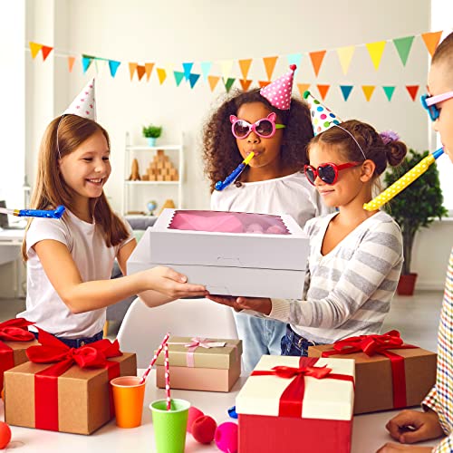 Tcoivs 20-Pack Bakery Boxes 14" X 10" X 2.5", Cookie Boxes, Auto-Popup Treat Boxes With Window For Donuts, Pies, Cakes, Muffins, And Pastries (White) #TOP5