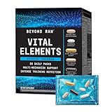 Beyond Raw Vital Elements Vitapak Program, Nutrition Vitamin Packs for Men and Women, Gut Health Formula, Strength, NAC, Joint Mobility, 30 Packets