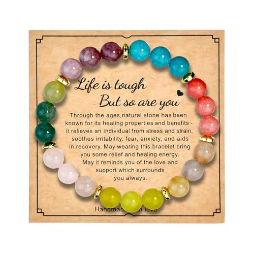 OWill Anxiety Bracelet, Chakra Bracelets for Women, Friendship Christmas Mothers Day Birthday Gifts with Greeting Card