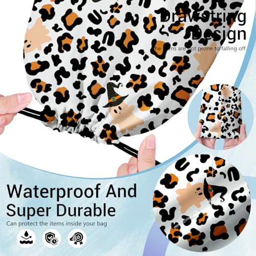 Image of Brown Leopard Ghost Grip Bag for Gymnasts Lightweight Gymnastics Grip Bag Holiday Party Pouch