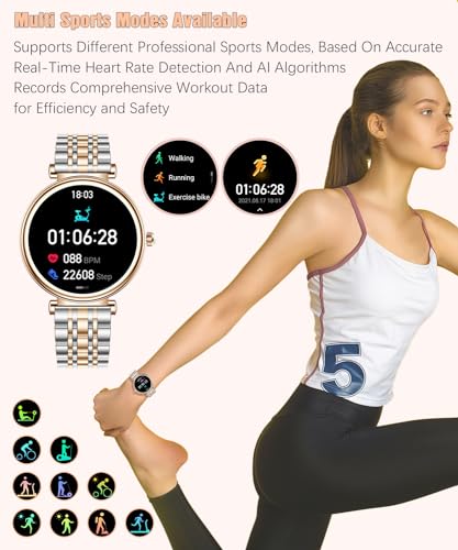 Reloj inteligente para mujer, pantalla a color de 1.25 pulgadas, IP67, impermeable, rastreador de actividad física con monitor de frecuencia cardíaca, sueño, podómetro, para teléfonos Android e iOS - imagen 7