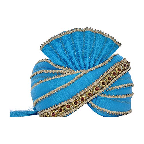 Egypt Bazar Indischer Maharaja-Turban- Paghdi Herren Fasching Bollywood Kopfbedeckung, Farbe: türkis Cover