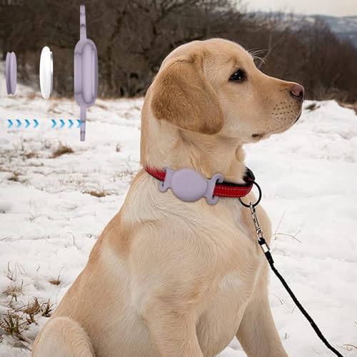 Image of Tobfit Case for Dog Cat Collar, Waterproof Apple Air Tag Protective Holder GPS Tracking Finder for Pet, Silicone Case for Dog Collar Cat Loop Holder Pet Accessories,1 Pack