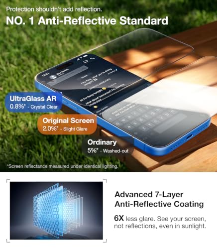 Image of UltraGlass TOP 9H+ OptiArmor for Phone 18 Pro Screen Protector, 2 Pack
