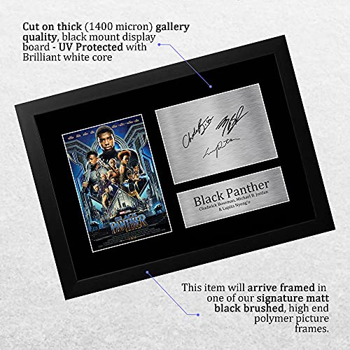 HWC Trading GEVOERDE Zwarte Panter Gift Gesigneerd A4 Gedrukt Handtekening Chadwick Boseman Michael B. Jordan Lupita… - Afbeelding 4