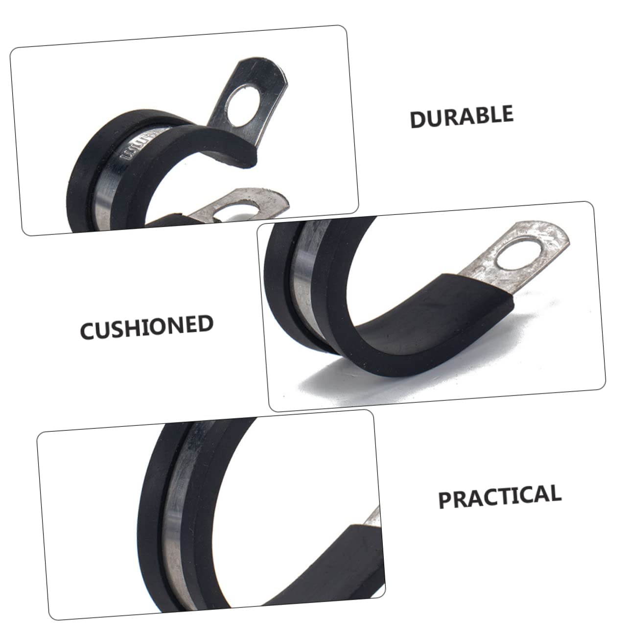 Collier de Serrage en Acier Inoxydable Noir 45 Pièces 8 Tailles