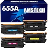 Amstech Compatible Toner Cartridge Replacement for HP 655A CF450A CF451A CF452A CF453A for Color Enterprise M652n M652dn M653dn M653x M653dh MFP M681dh M681f M682z Printer (Black Cyan Magenta Yellow)