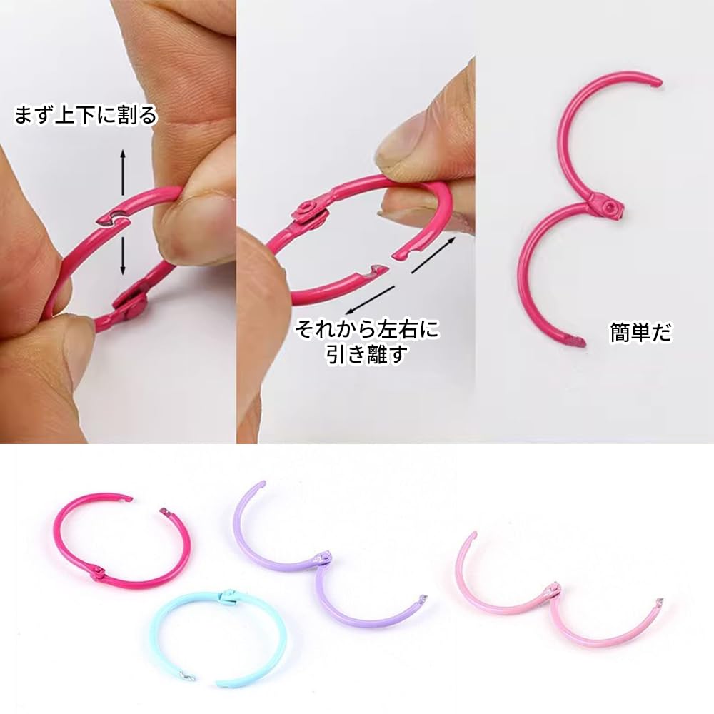 Amazon.co.jp: SANJAOYEE カードリング 直径30mm 約20個入 20色