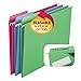 Smead Erasable FasTab Hanging File Folder, 1/3-Cut Built-In Tab, Letter Size, Assorted Colors, 18 per Box (64031)