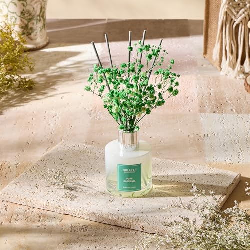 Image of Airkeep Reed Diffuser Set,3.38 fl oz (100 ml) - Pure Gardenia Oil Diffusers with 8 Reed Sticks, Home Fragrance Reed Diffuser for Bathroom Shelf Decor