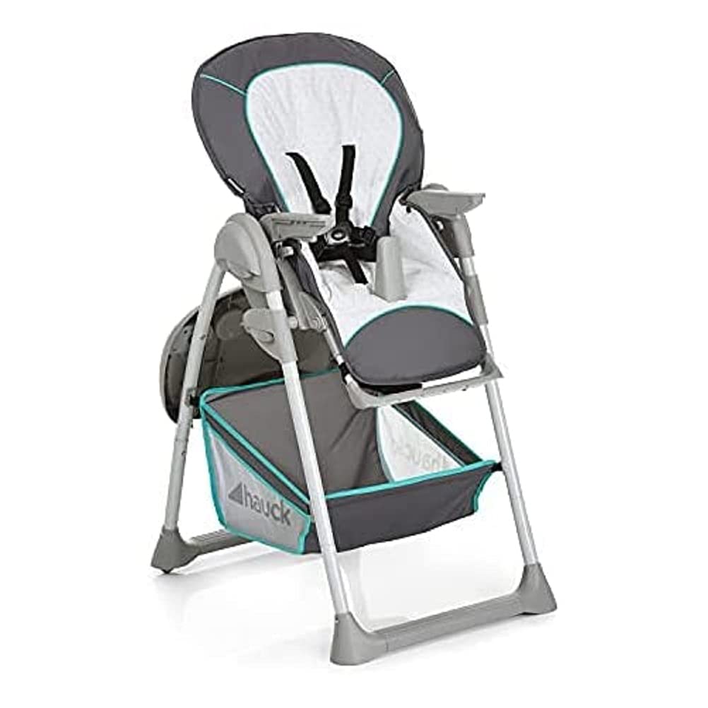 hauck Chaise Haute Bébé Evolutive avec Transat Bebe Sit N Relax 2-en-1 – dès la Naissance jusqu’à 15 kg, Hauteur Réglable, Plateau Repas, Grand Panier, Arceau de Jeux, Pliable, avec Roulettes, Hearts