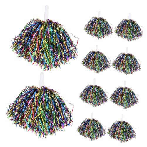 VICASKY 1set Reusable Cheerleader Pom Poms Cheering Props for Sports Events Vibrant Outdoor Cheerleading Accessories Lightweight Handheld Pompoms for Team Spirit and Dance 10pcs