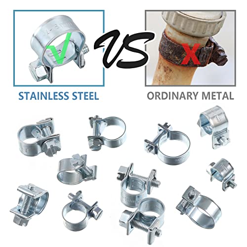 10-Pcs-Hose-Pipe-Clamps-Assortment-Kit-10-Sizes-7-18mm-Stainless-Steel-Mini-Injection-Adjustable-Tube-Fuel-Hose-Clips-for-Water-Pipe-Plumbing-Automotive-and-Mechanical-Application-14-16mm