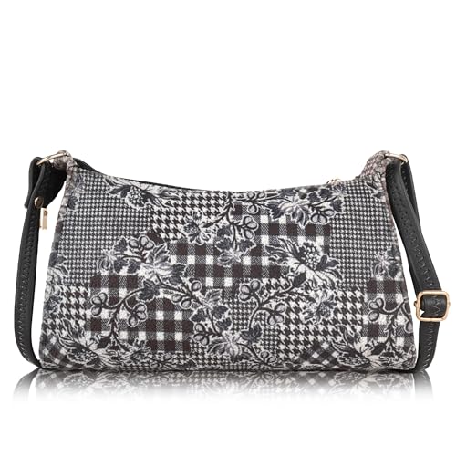 Image of DANIEL CLARK Women's Floral Print Shoulder Bag | PU Leather Sling Bag | Adjustable Strap | Lightweight Crossbody Purse for Daily Use, Travel