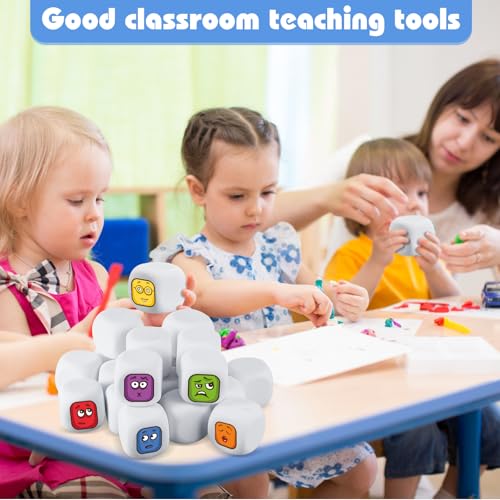 Deekin 50 Pcs Back to School 2.5 Inch White Blank Dice EVA Foam Dice Graffiti Foam Blocks for Crafting Game Counting Creative Painting Modeling Art Project Floral Arrangements Party Supplies - Image 5