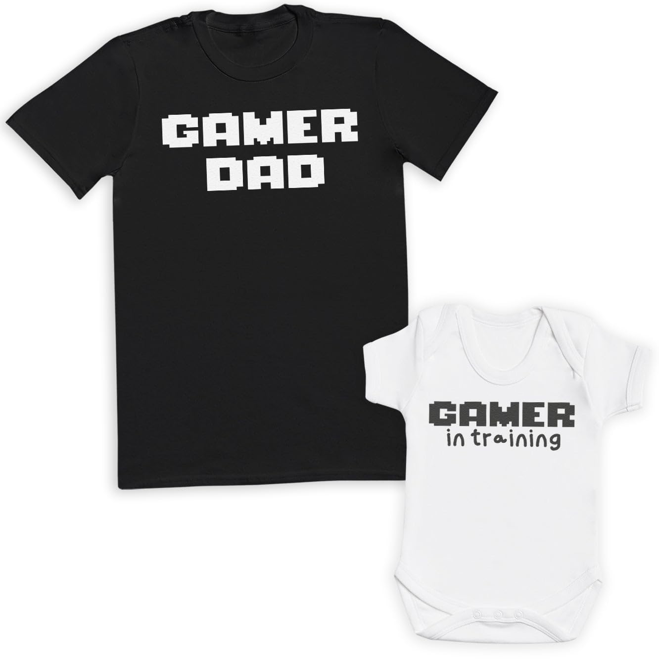 Gamer Dad & Gamer in Training - Matching Set - Create Your Own Personalised Set - (Sold Separately) White
