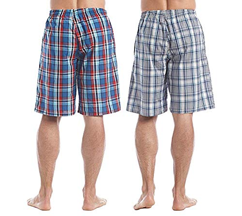 Hanes Men's Ultimate Woven Jams - 2 Pack, 4026A, Grey/Red Plaid, M3