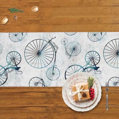 Chemin de table rétro vélo en lin : la solution pour une nappe de Noël originale - 6