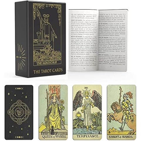 Tarot Cards Deck with Guidebook,Borderless Classic 78-Tarot Deck Box Set,High Gloss Colorful Glowing Fortune Telling Game for Beginners,Tarot lovers Cover