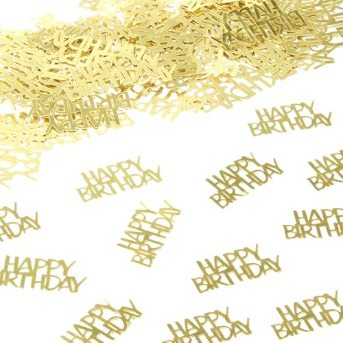 Confettis de Table Happy Birthday, 100 Pièces Confettis de Table Joyeux Anniversaire, Décoration de table Confetti Paillettes pour Homme Femme Enfant Fête...