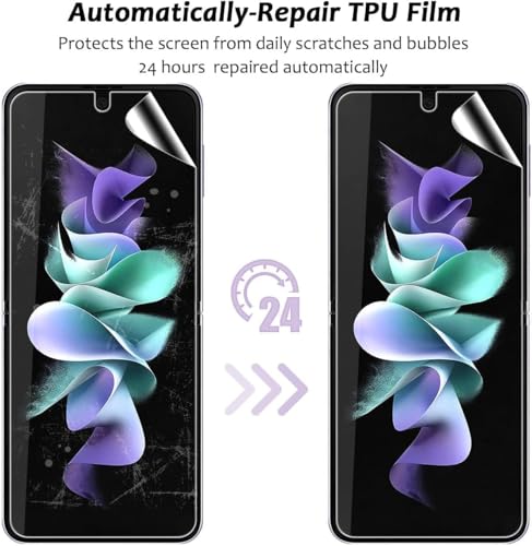 Image of Uyiton 4-in-1 Screen Protector for Samsung Galaxy Z Flip 3 | Full Body Protection Kit (Inner Display + Cover Screen + Back Panel + Hinge) | HD Clear Flexible Film | Bubble-Free Installation | Scratch Resistant | Case Friendly