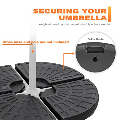 Image of NUU GARDEN Round Patio Umbrella Base, Weighted Umbrella Base with Hand-turn Knob, for Garden, Backyard, Poolside