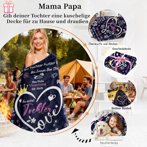 ZQYMM Kuscheldecke Tochter Geschenke von Mama und Papa Mädchen 150 x 200cm – Ansicht 6