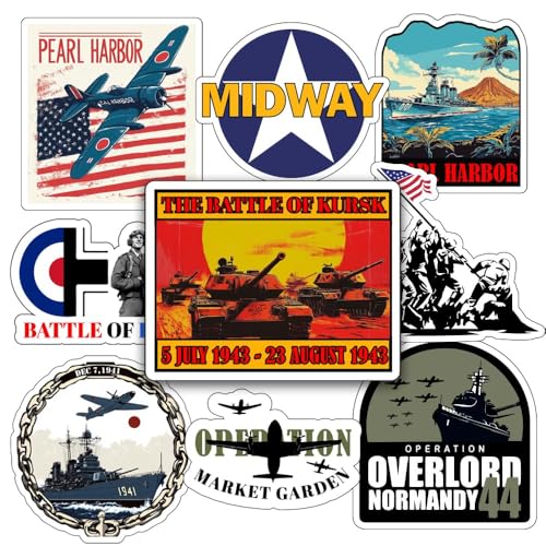 Adesivi per la storia della seconda guerra mondiale, perfetti per gli appassionati di storia, insegnanti di storia e studenti, 50 pezzi
