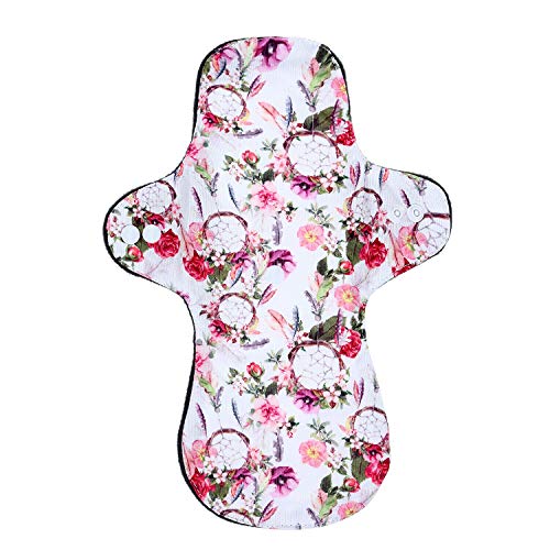 Image of 7PCS Pack Reusable Washable Incontinence Cloth Pads Including 6PCS Heavy Flow Feminine Hygiene Bamboo Charcoal Cloth Sanitary Pads Reusable Menstrual Pad + 1PC Mini Wet Bag