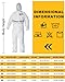 YIBER Hazmat Suit Disposable Coverall | Full Body Painters Suit in 7 Sizes with Multiple Specifications for Men & Women - 3X-Large, White, 1