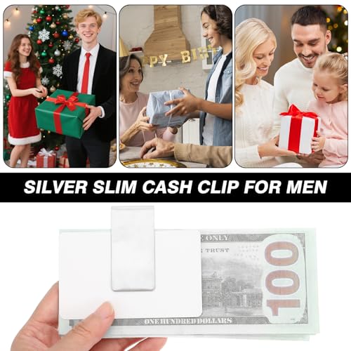 6 Pack Money Clip Men Stainless Steel Slim Cash Holder Credit Card Holder Minimalist Money Clips Pocket Wallet Clip Business Card Accessories4