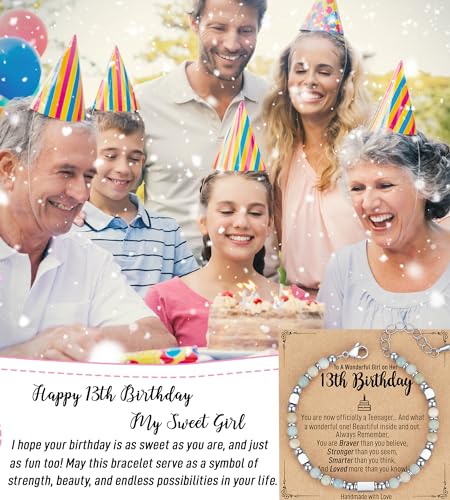 4mm Natural Stone Bracelet with Birthday Cards, 6-21 Year Old Birthday Gifts for Girls Daughter Granddaughter Niece Sister Women Friends2