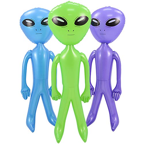 Rhode Island Novelty Inflatable 54.5 Inch Jumbo Alien Assorted Colors One Piece Per Order