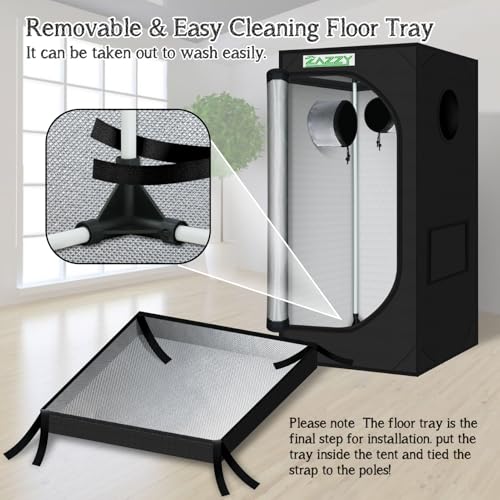 Image of 2x2 Grow Tent 24 inchx24 inchx48 inch 600D Mylar Hydroponic Indoor Plant Grow Tent
