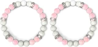 3Pcs Amethyst Bracelets for Women Rose Quartz Crystal Beaded Bracelets Healing Stone Bracelets Amethyst Chakra Bracelet Gemstone Bracelets Jewelry Gifts
