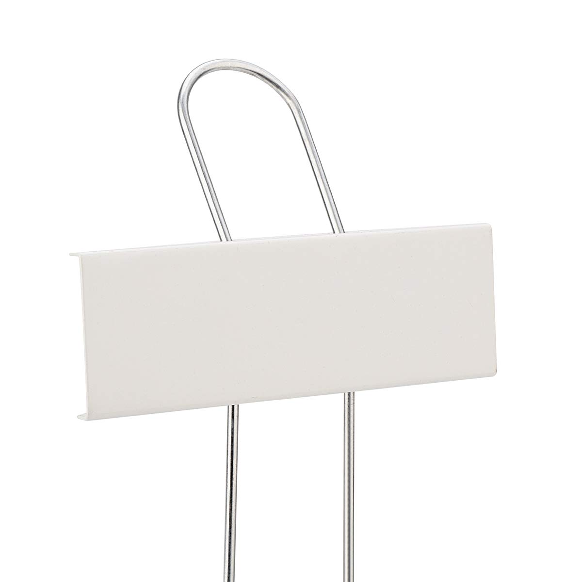 Lot de 25 étiquettes Marque Plantes en métal en Acier Inoxydable - Étanche - Réutilisable - Surface 9x3cm Hauteur 27cm (Blanc)